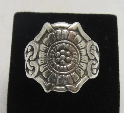 Genuine Stylish Sterling Silver Ring Solid 925 Mexican Band Handmade Empress - Image 1 of 3