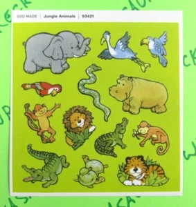 Jungle Animals Small Sticker Sheet - Picture 1 of 1