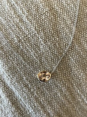 14k White And Yellow Gold 11x8mm Bezel Morganite Adjustable Necklace - Image 1 of 4