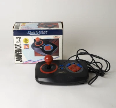 Maverick 3+3 Quick Shot 16 BIT 8ft Cable Controller For Sega Genesis & Megadrive - Image 1 of 4