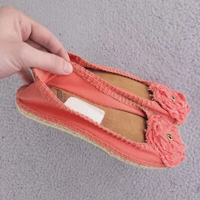 Lucky Brand Zapatos Mujer 6 Sandalias Planas Lona Rosa Alpargata Playa Floral Rosa Foto 1 de 4