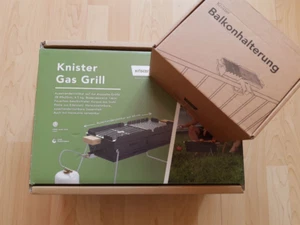 KNISTER GAS GRILL | für Gas oder Holzkohle | mit Balkonhalterung | NEU & TOP - Bild 1 von 13