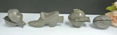 Lote de 4 moldes de helado de peltre vintage para reparación ~ tal cual Foto 1 de 4