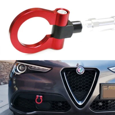 Track Racing Style Tow Hook Ring For 2017-up Alfa Romeo Giulia 952 & Stelvio 949 - Image 1 of 4