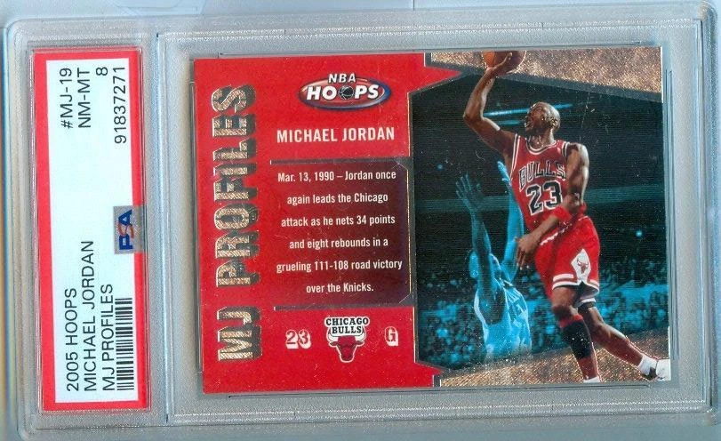 2005-06 Hoops MJ Profiles MICHAEL JORDAN #mj-19 Bulls PSA 8 - Image 1 of 2