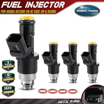 4x Inyectores de combustible para Honda Accord 2008-2012 Civic 2013-2015 CR-V Acura ILX TSX Foto 1 de 4