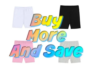 Girls Elastic Waist Bike Style Play Shorts - Sizes 2T-3T & 4T-5T - Many Colors - Picture 1 of 4