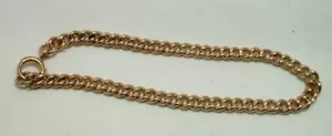 Antique / Vintage Lovely Quality  Solid 9ct Rose Gold Albert Bracelet 22110 - Picture 1 of 3