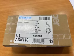 Hager RCBO 10 Amp 30mA Type B 10A 106361 B10 ADN Range ADN110 AC - Picture 1 of 1
