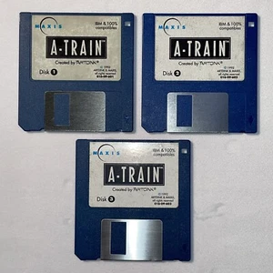 Juego de PC A-Train IBM (3) Disquetes de 3,5" pulgadas 1992 Artdink & Maxis - Imagen 1 de 5