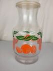 Vintage RETRO Anchor Hocking Orange Juice Carafe Decanter Glass Pitcher w/ Lid