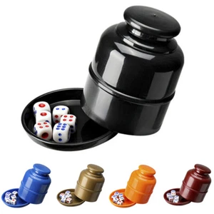 Bar Party Dice Cup Drinking Board Game Gambling Dice Box With 5 D6 Dice vhB.*H, - Picture 1 of 15