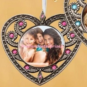 Photo Frame Avon Faux Gem Heart 3 In 1 Ornament, Table Decor, Magnet, Frame-PINK - Picture 1 of 4