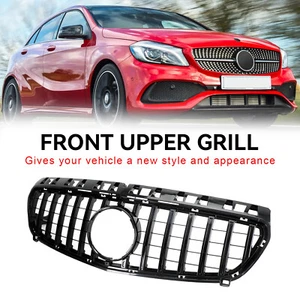 Griglia griglia paraurti anteriore adatta a Mercedes Benz Classe A W176 2013-2015 nero lucido - Foto 1 di 12