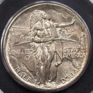1937-D 50C Oregon Commemorative PCGS MS65 - Lustrous Gem - OGH Rattler - Picture 1 of 5