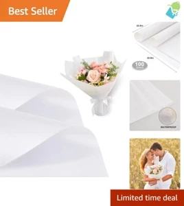 Versatile 100-Count Floral Wrap Paper - Waterproof Matte for Bouquets & Gifts - Picture 1 of 8