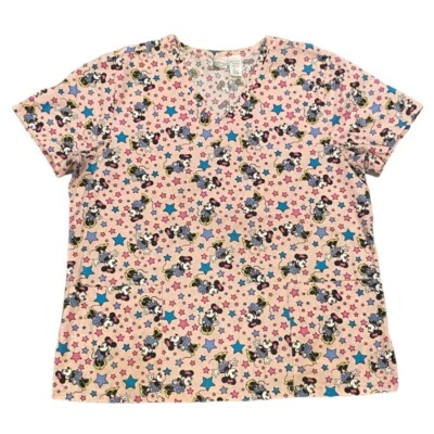 Blusa Médica/Dental Manga Corta Disney Minnie Mouse Rosa Para Mujer’s L Foto 1 de 4