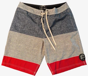 MEN'S SWIMSUIT BOARD SHORTS: O'Neill Stripes Retro Drawstring MEDIUM 31 Swimwear - Picture 1 of 4