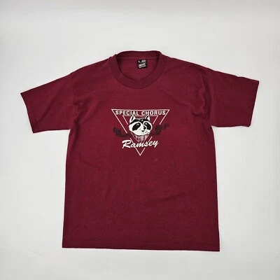Vintage Ramsey Special Chorus Shirt Men's Size Large Single Stitch Maroon Racoon - Image 1 of 4