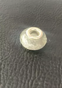 Glittery Silver In the style of Pandora Alloy Spacer Bead Charm - Picture 1 of 1