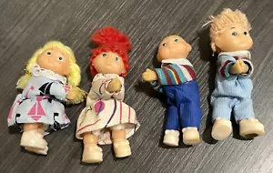 4 Bambole giocattolo vintage 3,5" - 4" cavolo patch bambini stringere mani applaudire matita top - Foto 1 di 9