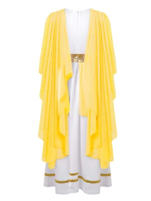 Kids Greek God Costume Girls Roman Grecian Toga Sleeveless Princess Dress - Image 1 of 4