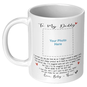 Personalisierte Papa To Be Tasse Ultraschall Foto Geschenk von Bump First Time Papa 2025 - Bild 1 von 6