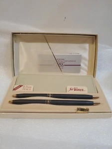 Cross Damen Classic Kugelschreiber & Bleistift 0,5 mm Set Vintage 254105 Schwarz mit Goldrand. - Bild 1 von 14
