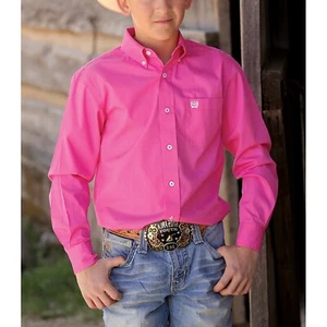 Cinch® Children's Western Solid Twill Button-Down Shirt MTW7060026 - Picture 1 of 7