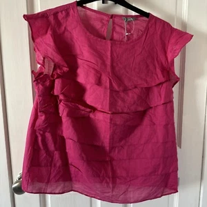 South Pink Frill Blouse Size 20 - Picture 1 of 8
