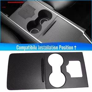 Carbono mate para Tesla Model 3 Y 2021-2022 adornos de panel de vaso de agua - Imagen 1 de 9