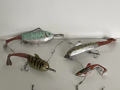 Vintage Set 4 Pike Spinners, Lures-Old Coarse Fishing Equipment. - Image 1 of 4