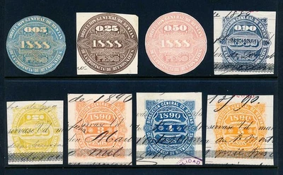 Argentina, Buenos Aires imprinted Revenue stamps (8), 1888-1890 - Image 1 of 4