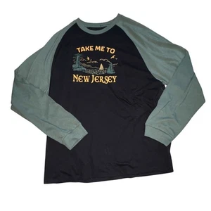 Camiseta Home Free Ultra Suave Manga Larga 'New Jersey'-Negro/Sage-XL-NUEVA CON ETIQUETAS - Imagen 1 de 5