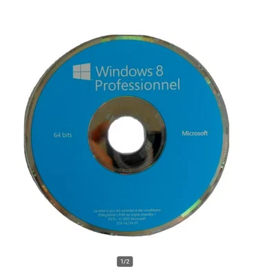 Microsoft Windows 8 Professional 64 Bit Système d'Exploitation (1 PC, DVD... - Photo 1/2