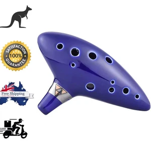 12 Hole Ocarina Ceramic Alto C Vessel Flute Wind Musical Instrument with Song Bo - Picture 1 of 6