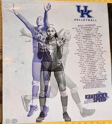 2016 University Of Kentucky Women’s Volleyball Poster Schedule 22” X 18” - Image 1 of 4