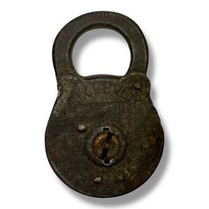 Vintage Sargent Six Lever Padlock Rustic Decor No Key - Picture 1 of 4