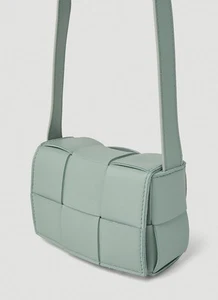 BOTTEGA VENETA Candy Cassette grün Crossbody Intrecciato geflochtenes Leder Tasche Neu mit Etikett - Bild 1 von 14