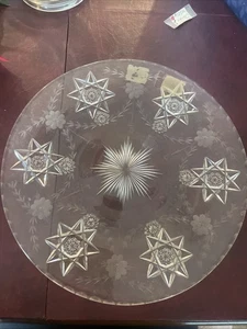 Falken Anfang 20. Jahrhundert Kristall, geschliffenes Glas Dessertteller Sternenmuster 1910’er - Bild 1 von 4