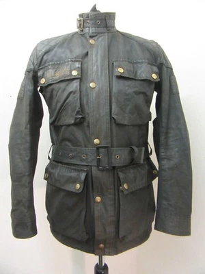 CHAQUETA DE MOTO VINTAGE AÑOS 80 BELSTAFF TRIALMASTER PRO ALGODÓN ENCERADO TALLA S Foto 1 de 4