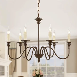 LNC 25.6" Farmhouse Chandelier 6-Light Fixture for Dining & Living Room Foyer... - Picture 1 of 8