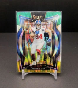 Tarjeta de novato Panini Select Theo Johnson 2024 verde y amarillo Shock Prizm #96 radiocontrol - Imagen 1 de 7