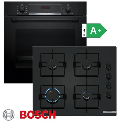 Gas Herdset Autark Gasherd BOSCH Einbau  Backofen + GAS Glas Kochfeld NEU - Bild 1 von 4