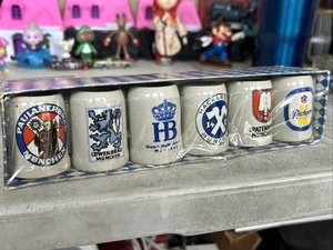 Juego de 6 mini vasos de chupito Stein de cerámica de cerveza alemana Munchen de colección - Imagen 1 de 5