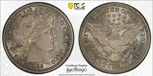 1915-D Barber Silver Quarter AU58 PCGS Gold Shield - Picture 1 of 5