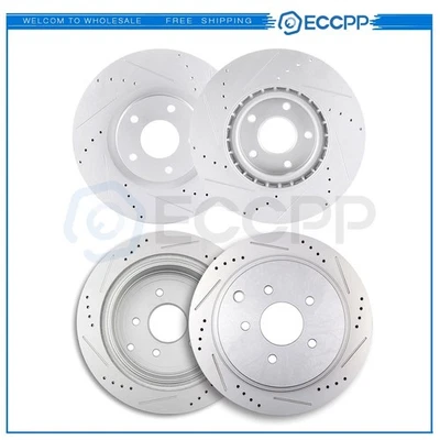 Front and Rear Discs Brake Rotors For Infiniti QX60 2014 2015 -2017 Drill Slot - Image 1 of 4