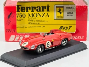 Best Model 1955 Ferrari 750 Monza Goodwood #6 Red 1:43 Scale - Preowned - Picture 1 of 14