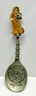 J & P COATS CO. 1988 FRANKLIN MINT PEWTER SOUVENIR SPOON--50th ANNIVERSARY - Image 1 of 4