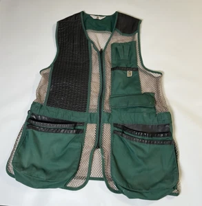 Bob Allen Men's Hunting Shooting Full Zip Vest Green/Khaki Mesh / Black • Large - Picture 1 of 16